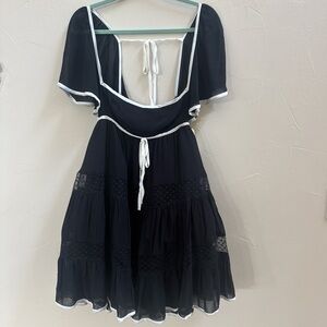 Anthropologie Black and White Mini Dress